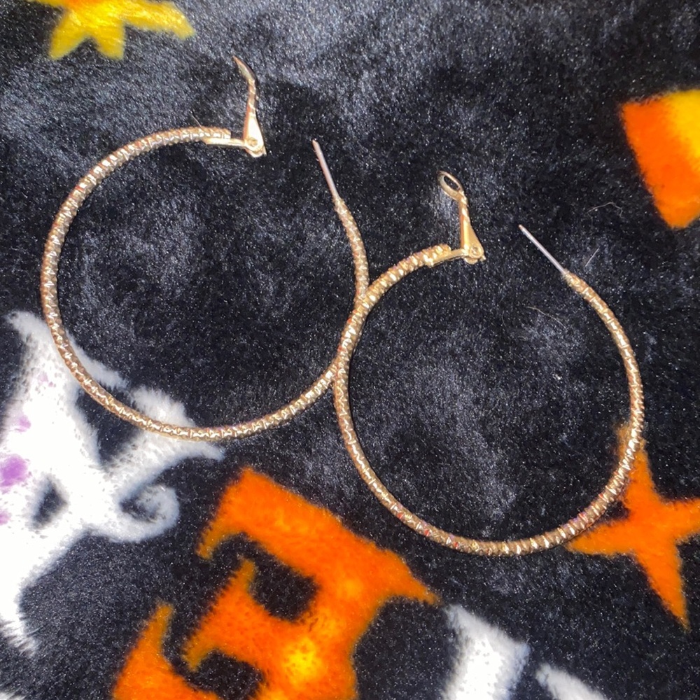 gold sparkly hoop earrings